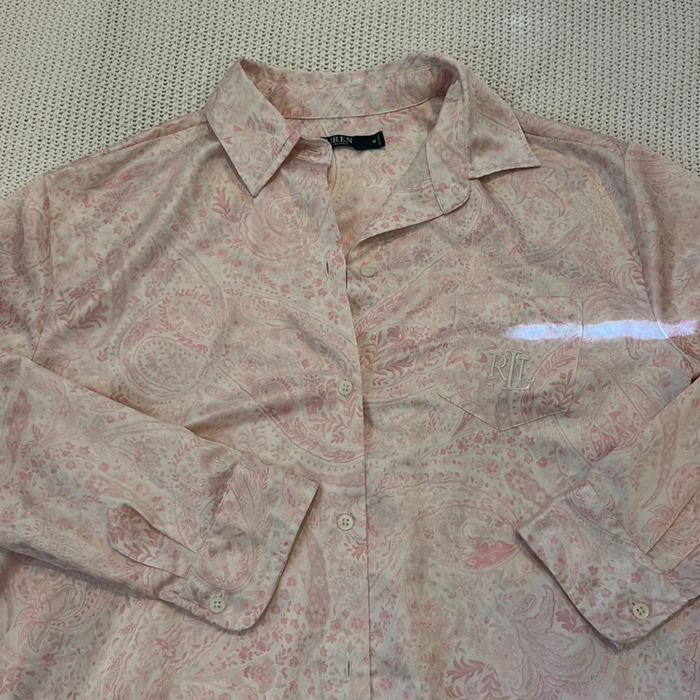 Ralph Lauren Satin Pajama Dress Baby Pink